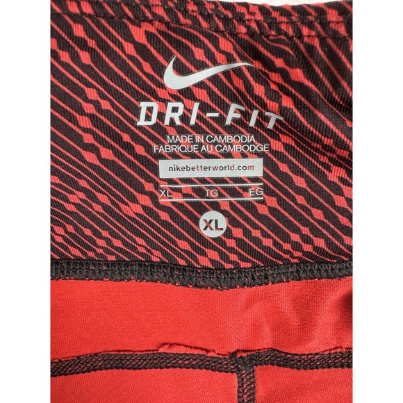 Nike Women's Dri Fit Meteor Printed Running Workout Capri Leggings X-Large Red - Picture 5 of 15